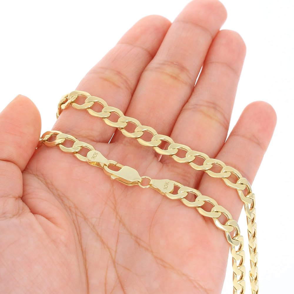 Amazon.co.jp: Nuragold 10K イエローゴールド 7mm キューバ